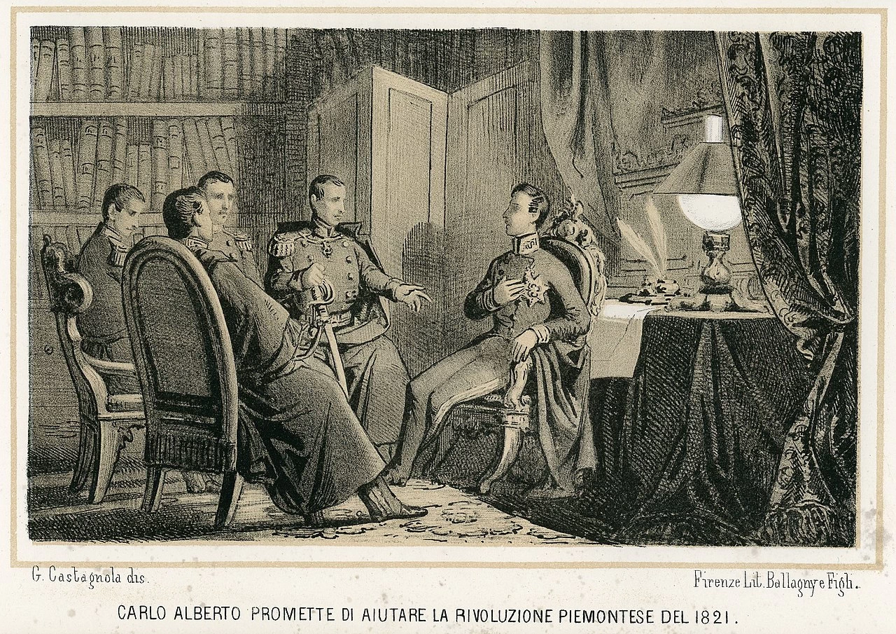 Carlo Alberto promette di aiutare la rivoluzione piemontese del 1821